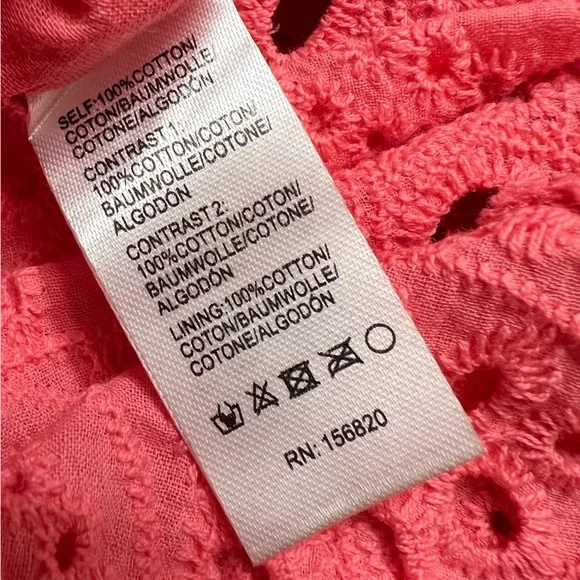 Allison New York Women’s Taylor Mini DressPink eyelet 6, NWT